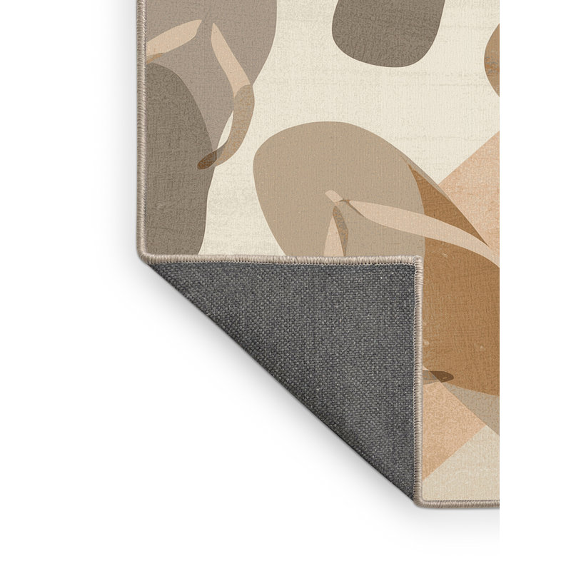 Tapis beige moelleux et moelleux de couleur unie et moderne Elwell, 7 x 10