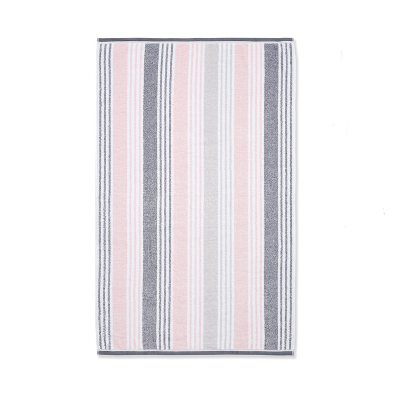 Kelso Stripe Soft & Absorbent Cotton Towels, Blush Pink