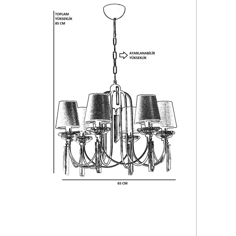 Chandle Chandelier, Grey