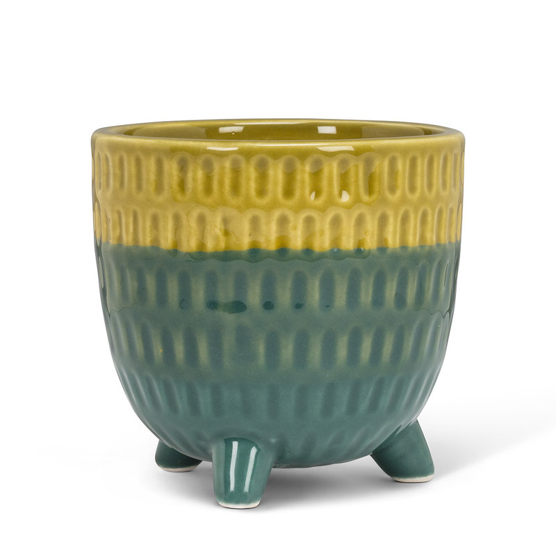Aytun Ceramic Cachepot, 4" H x 4" W x 4" D