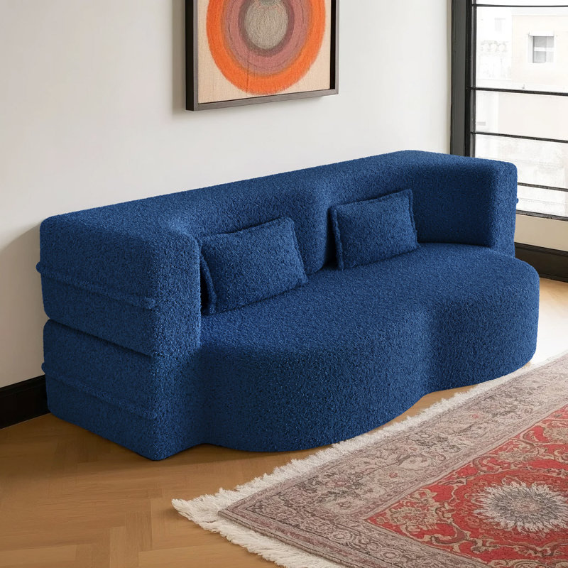 Canapé-lit moderne avec deux coussins Modern, Ourson bleu