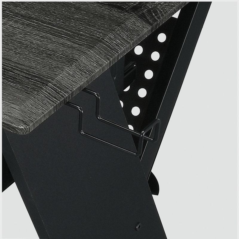 Bureau de musique noir avec plateau à clavier