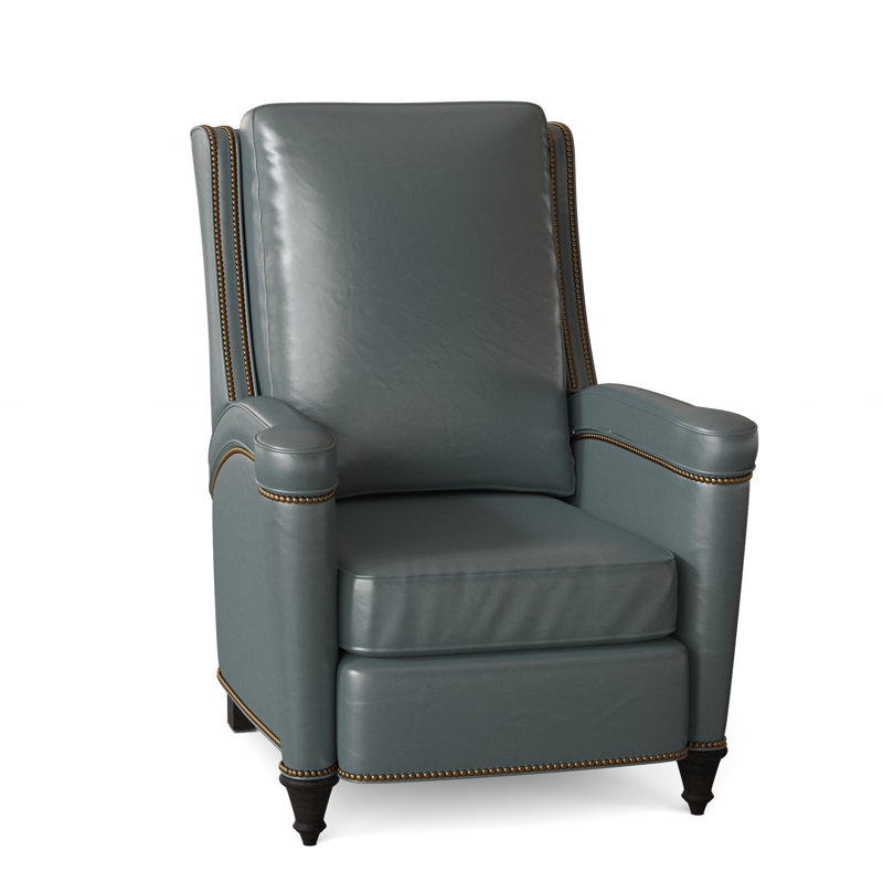 Mayes Recliner, Aspen Lenado Brown Genuine Leather, French Natural, Cobblestone