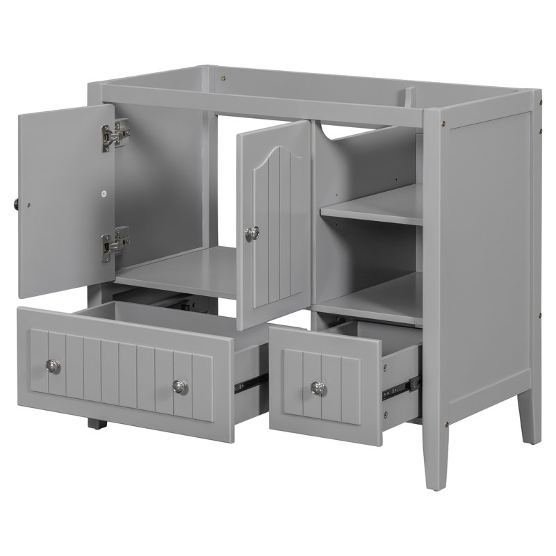 Base de meuble-lavabo simple 35 po seulement, gris