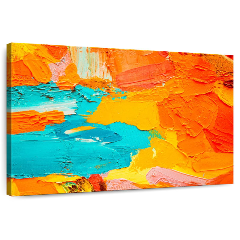 Avery Orange And Blue Abstract, 20'' H X 30'' W