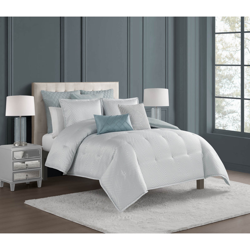 Ensemble d'édredon Houston Jade, Édredon pour grand lit + 2 taies décoratives