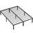 Lutherville 18'' Black Metal Platform Bed Frame With Steel Slat Support, No Box Spring Needed-953016076-989144609