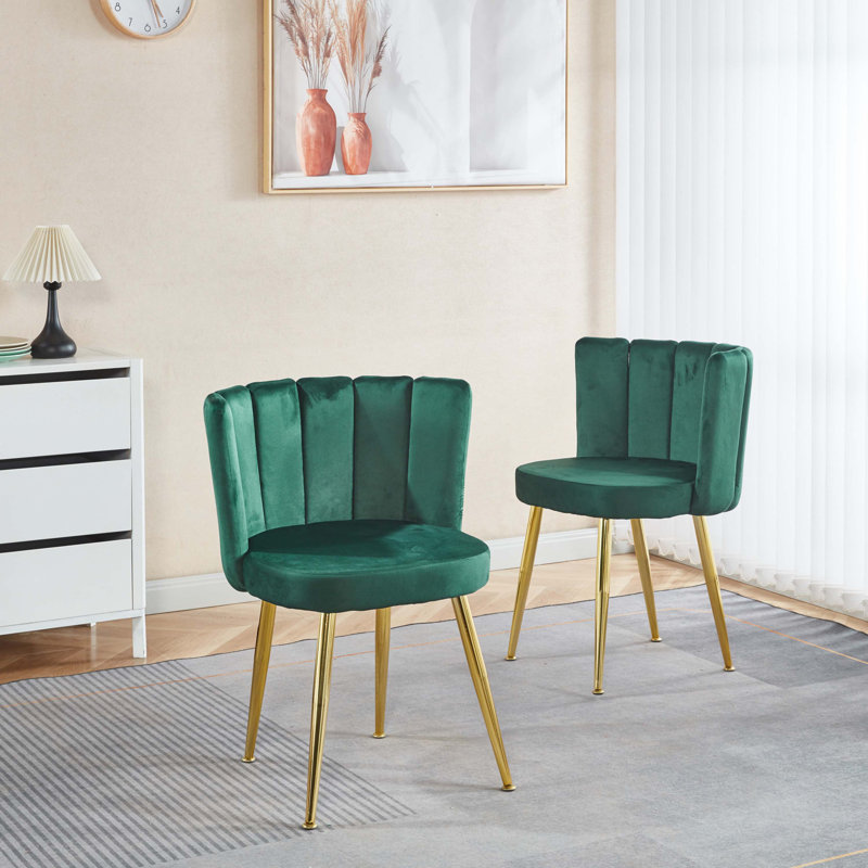 Modern Velvet Dining Chair, Green