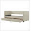 Banquette-lit en velours côtelé avec deux tiroirs et sommier à lattes en bois, idéal pour les chambres d'amis et le rangement supplémentaire.