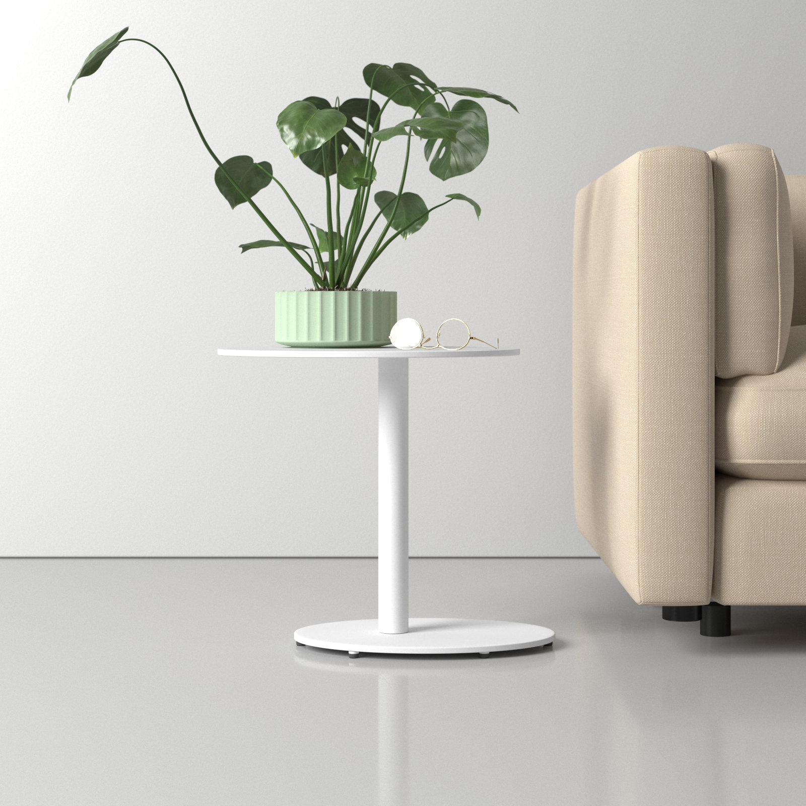 Staccato End Table, White