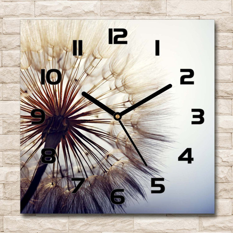 Harshiv Glass Wall Clock, Black/Brown