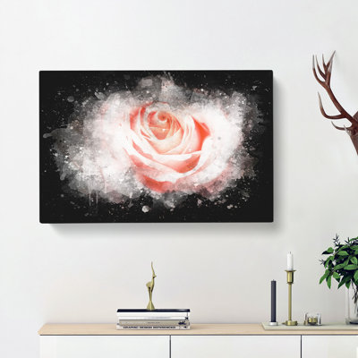 Pale Pink Rose - Wrapped Canvas Painting Print