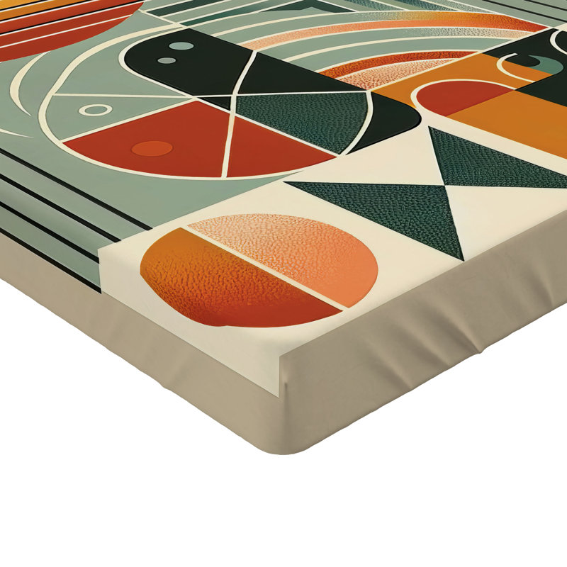 Drap-housse Ambesonne Monstera_ Abstrait Boho Mid-Century_ Vert cannelle sauge pâle, Simple