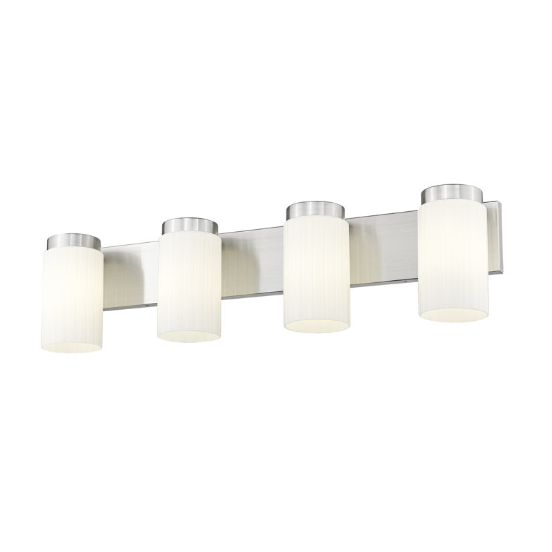 Meuble-lavabo 4 lumières Rosevale, Nickel brossé