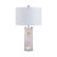 Lampe de table 30 "en cristal avec abat-jour blanc