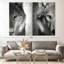 «Wolf faces» en noir et blanc, reproduction sur toile-617599341