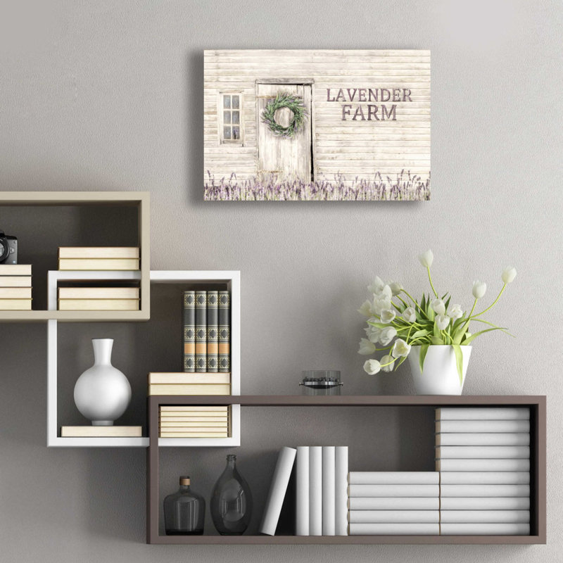 «Lavender Farm» par Lori Deiter, art mural en verre acrylique, H 16 po x l 24 po x P 0,2 po