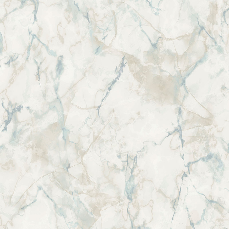 Rouleau de faux marbre Meiling, Taupe / bleu clair