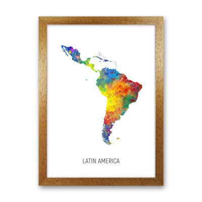 Latin America Watercolour Map by Michael Tompsett - Print