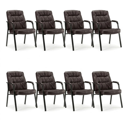 Paquet de 8 chaises de salle d'attente en similicuir