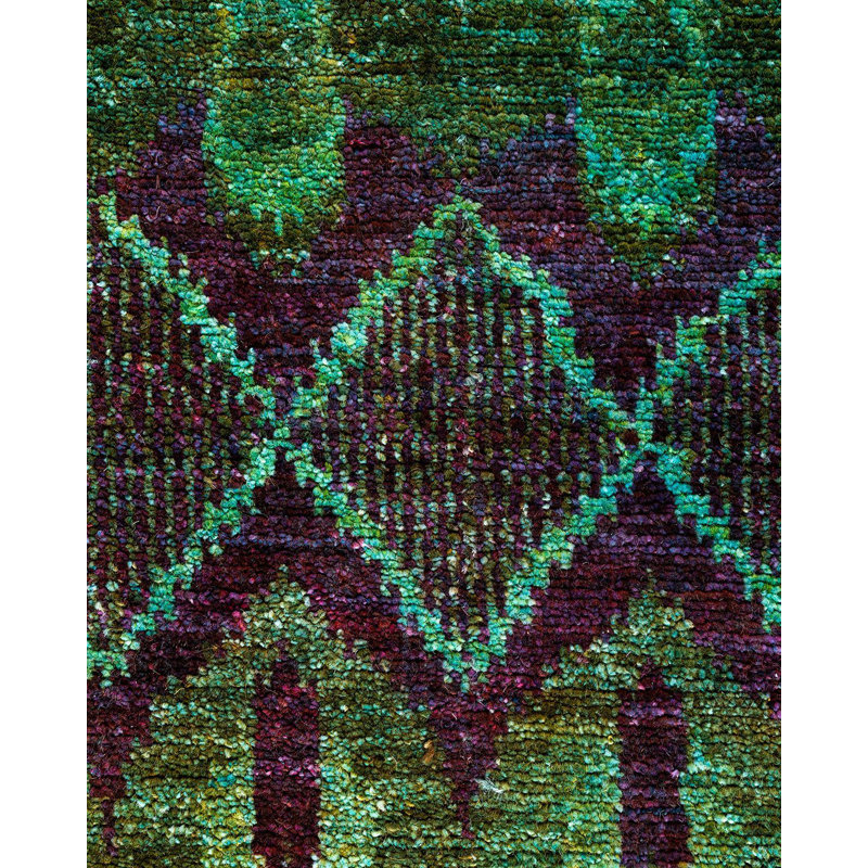 Contemporary One-of-a-Kind Rectangle 4'1" X 6'1" Hand Knotted Area Rug