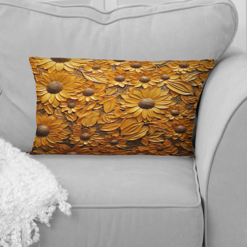 Coussin Golden Radiant Sunflower Blooming