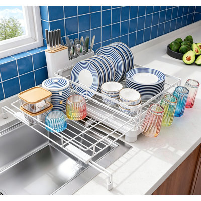 Égouttoir à vaisselle extensible avec égouttoir pour égouttoir pour comptoir de cuisine