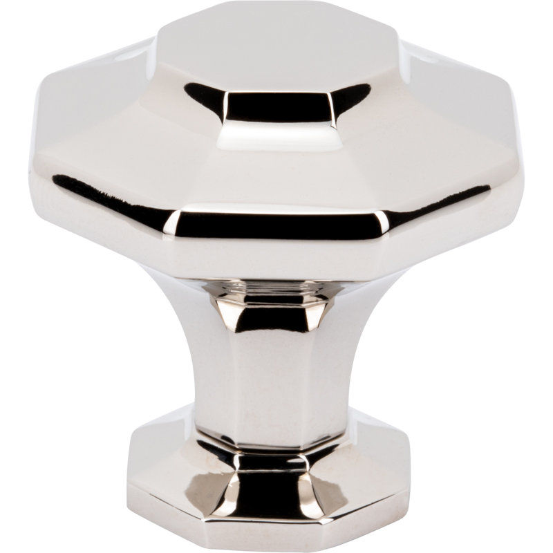 Palazzo Length Geometric Knob, 1 3/8", Polished Nickel