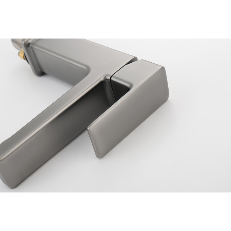 Gray Tap For Bathroom Sink, 1.5/Gpm Flow, Zinc, Deck Mounted Rust Handle Lever Corrosion, Gray