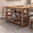 Brown Rectangular Solid Wood with 3 drawers desk-1945057063