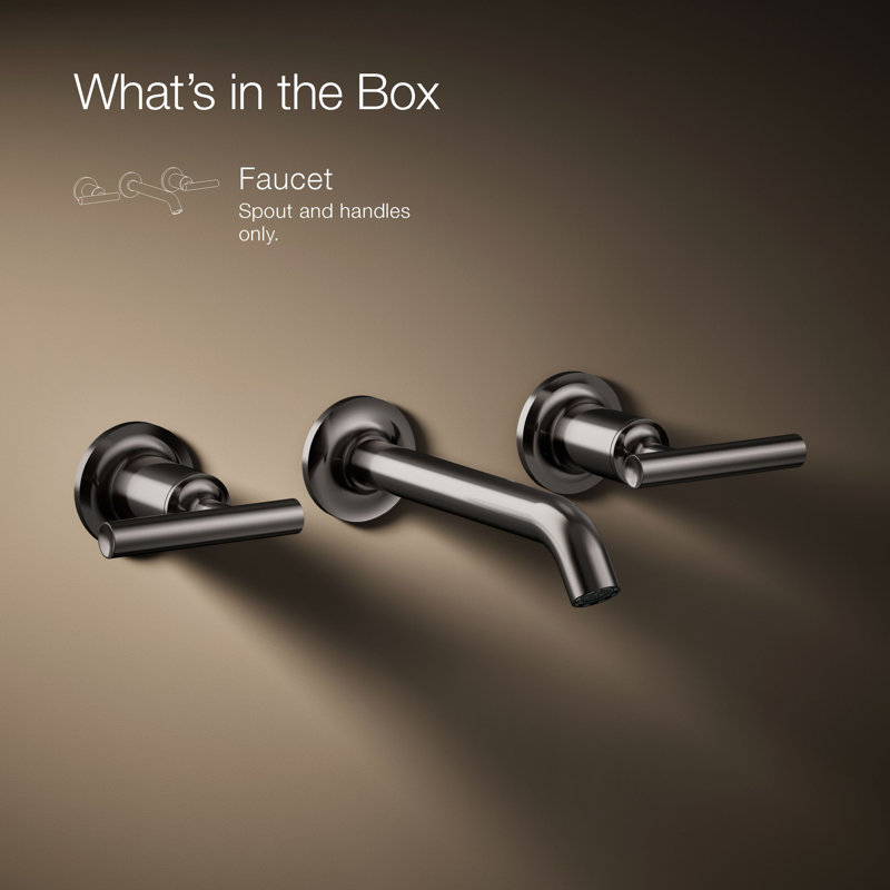 Purist® Wall-Mounted Bathroom Faucet, Vibrant Titanium, Lever Handle