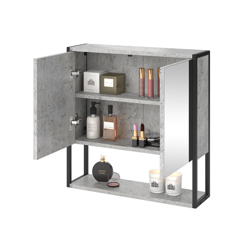 Fyrk 60cm x 61cm Surface Mount Mirror Cabinet, Grey