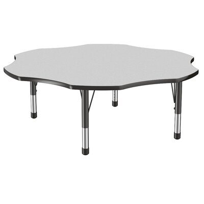 60"" x 60"" Flower T-Mold Activity Table with Adjustable Legs -  Factory Direct Partners, 10091-GYBK