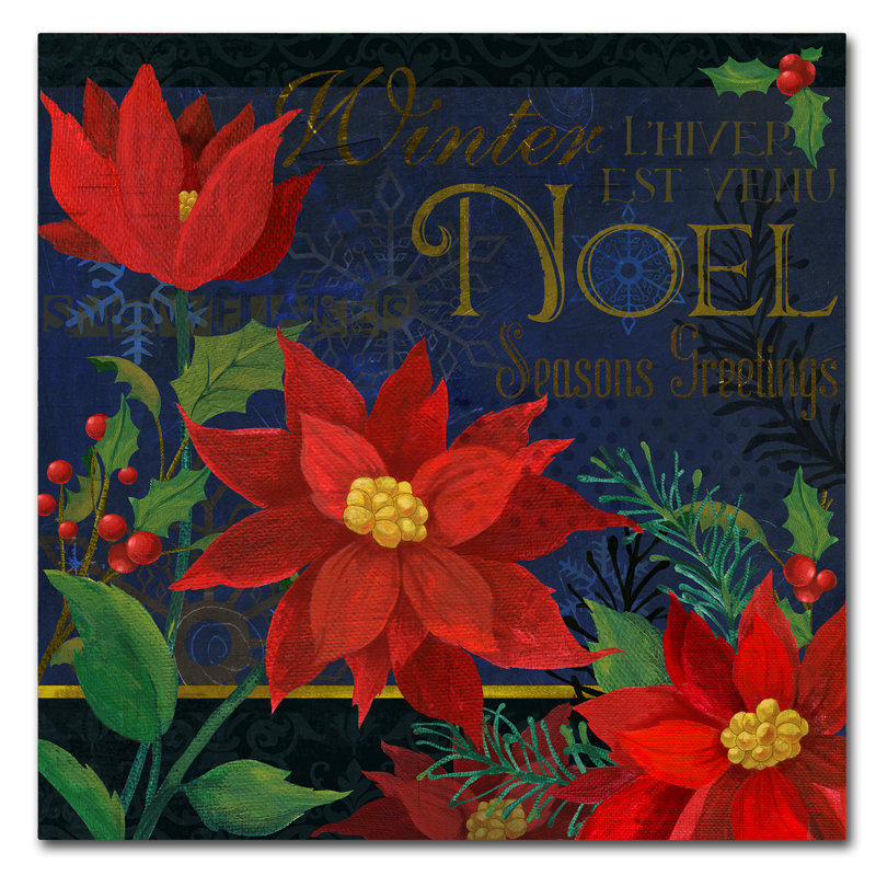 « noel », reproduction d’impression sur toile tendue, H 14 po x l 14 po