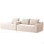 Canapé modulaire 96,9 po avec méridienne en forme de L, canapé modulaire moderne avec assise profonde, canapé rembourré pour chambre à coucher de salon, sans assemblage requis, (tissu velours côtelé), blanc