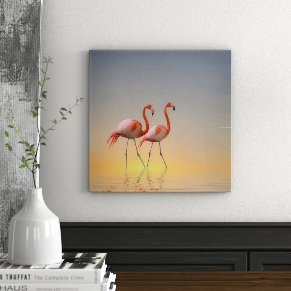 Leinwandbild Flamingo Love