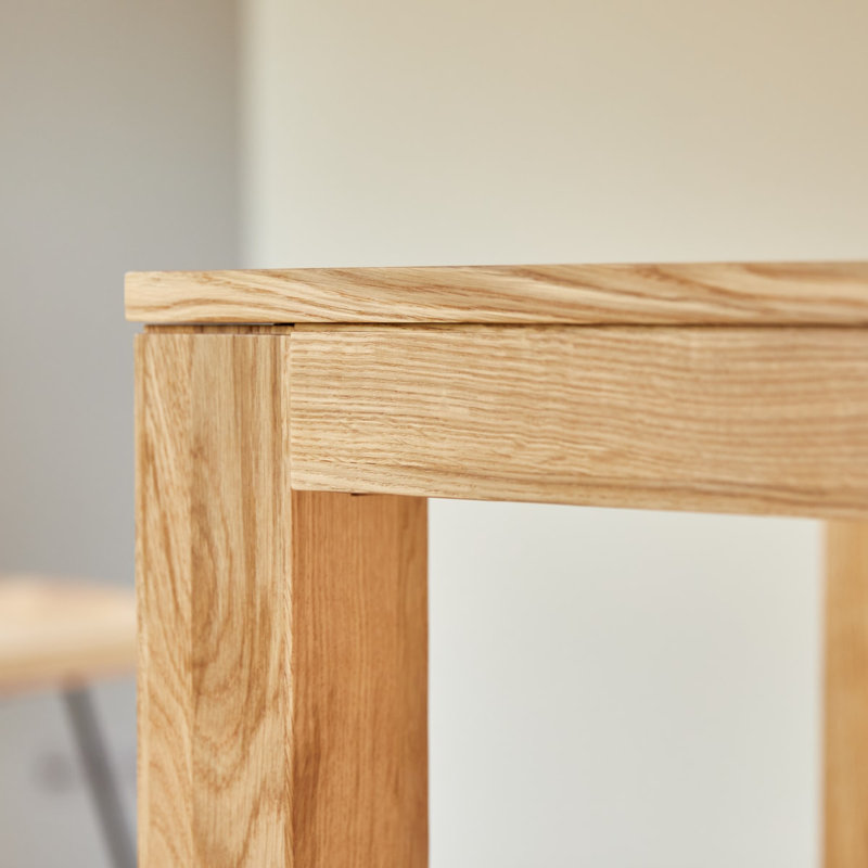 Eden Solid Oak Dining Table, 41.34"H x 47.24"L x 23.62"W