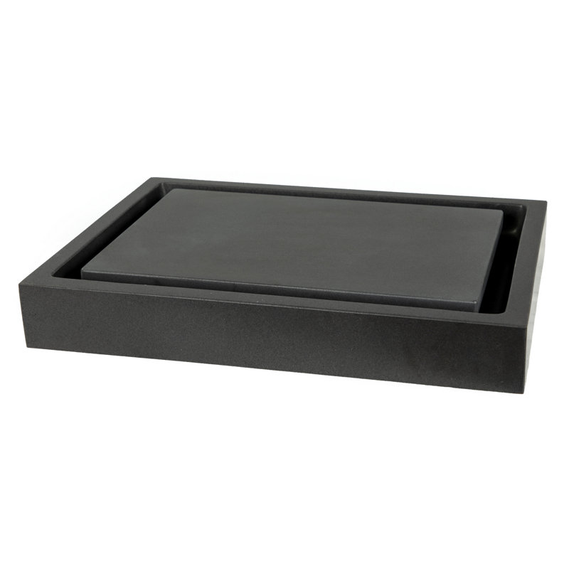 Eden Bath 16'' Dark Gray/Black Stone Rectangular Bathroom Sink