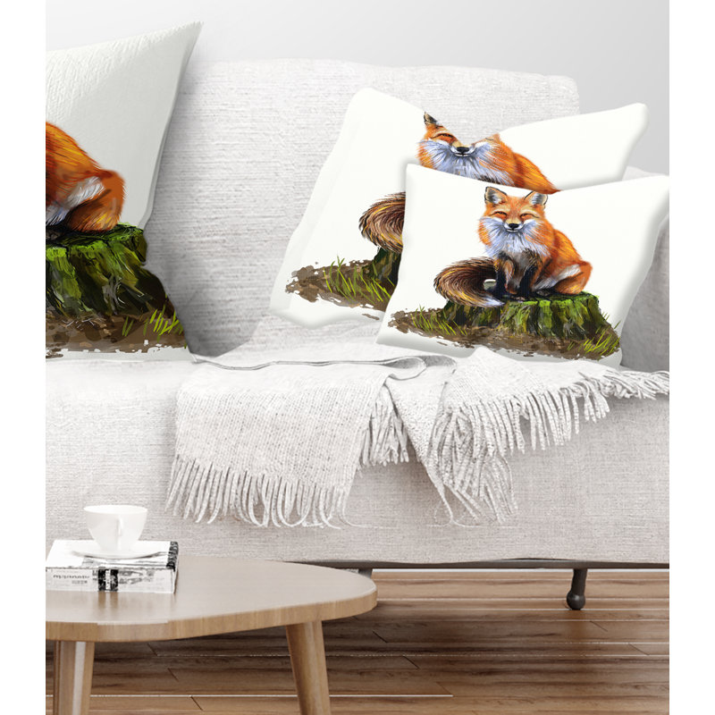 The Clever Fox - Coussin imprimé animal, Rectangulaire, 12 po x 20 po