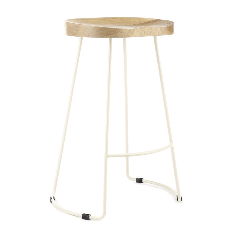 Atalaya Counter Stool with Metal Frame, Black, 21.7" H x 17.3" W x 14.6" D