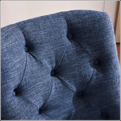 Upholstered Swivel Desk Chair, Armless Office Chair, Chenille Fabric Adjustable Height Computer Chair