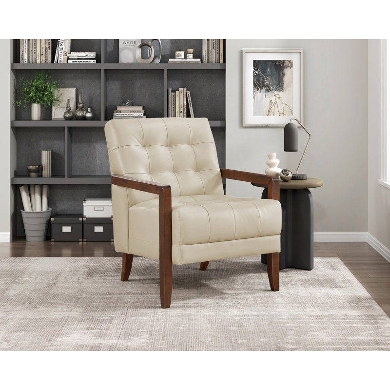 Fauteuil d'appoint rembourré de style moderne, fauteuil confortable, Beige