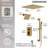 Pressure-Balanced Shower System, 12" LED Rainfall Shower Head with Slide Bar, Handheld Shower-104703914