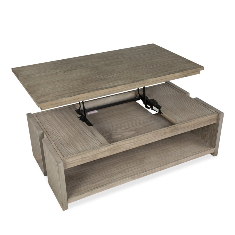 Table basse avec rangement Halstad, 3 pièces: table basse, 2 tables de bout