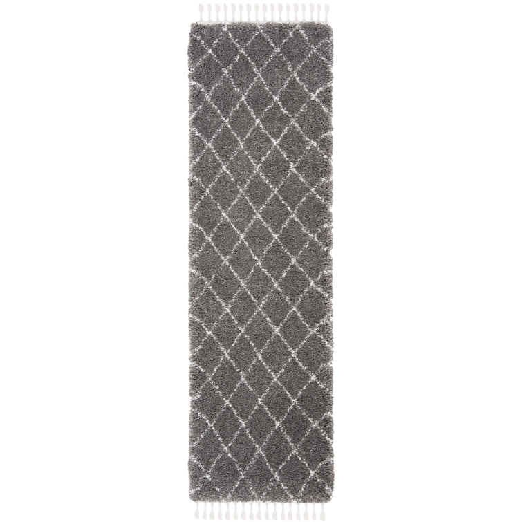 ImraanMoroccan Fringe Shag Performance Geometric Rug