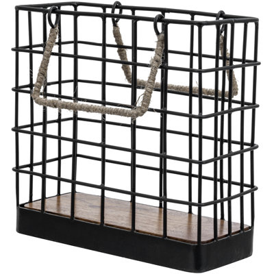 Metal and Wood Napkin Holder