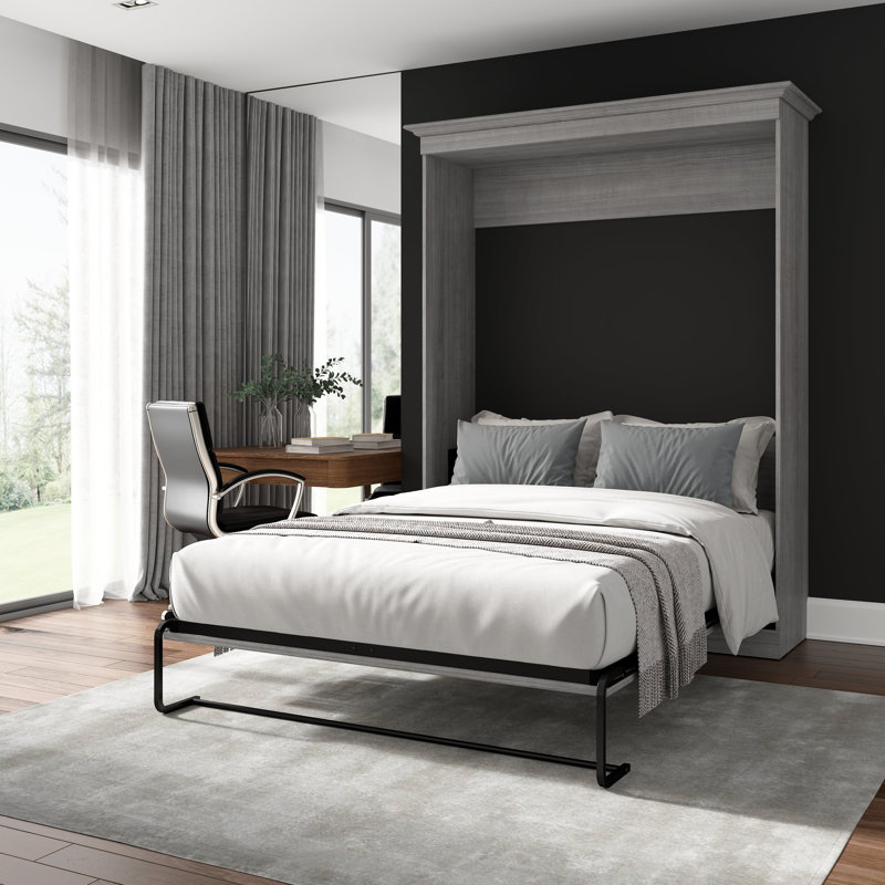 Alvaretta Murphy Bed, Full, Platinum Gray