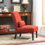 Fauteuil d'appoint contemporain sans accoudoirs en tissu chenille-368634435