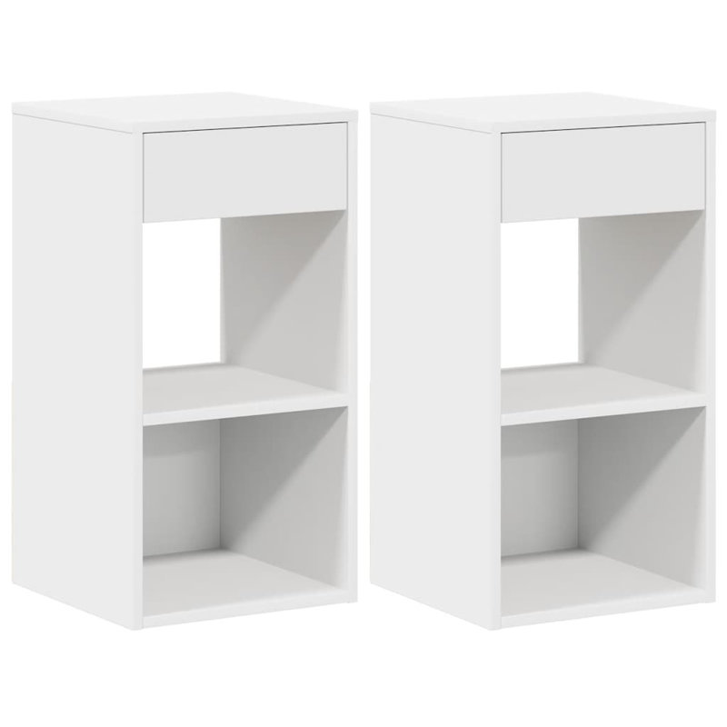 Rontavius 35cm W Manufactured Wood Bedside Table, Set of 2, White