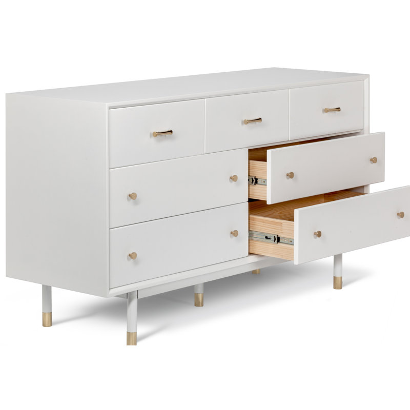 Commode 7 tiroirs Anni, Blanc